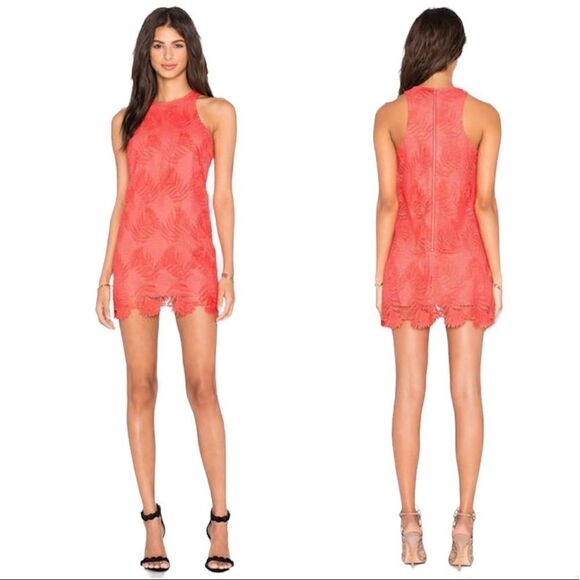 Lovers + Friends Caspian Mini Shift Dress || SZ XS || Coral Reef - Picture 4 of 12